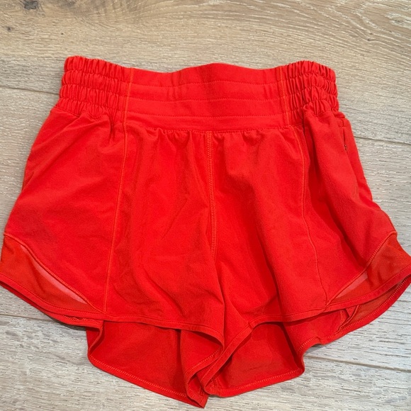 lululemon athletica Pants - lululemon athletica Red High-Waist Running Shorts